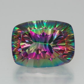 Cuarzo místico multicolor natural de 21,28 ct, corte cojín, VVS-VS