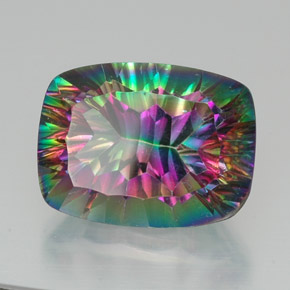 Cuarzo místico multicolor natural de 21,28 ct, corte cojín, VVS-VS