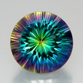 Cuarzo místico multicolor natural de 19,88 ct, corte redondo, VS