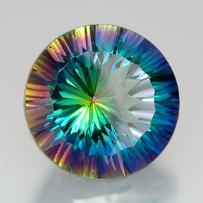 Cuarzo místico multicolor natural de 19,88 ct, corte redondo, VS