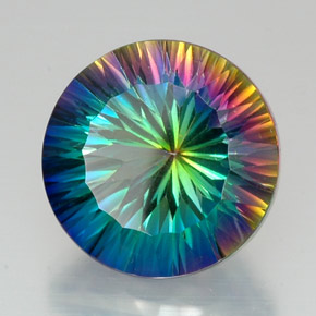 Cuarzo místico multicolor natural de 20,55 ct, corte redondo, VVS