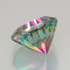 Cuarzo místico multicolor natural de 11,85 ct, corte redondo, VVS