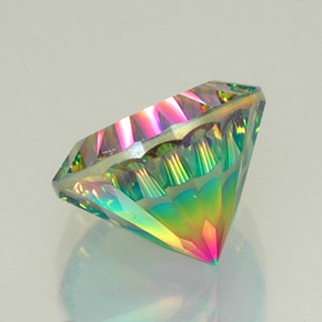 Cuarzo místico multicolor natural de 11,95 ct, corte redondo, VVS