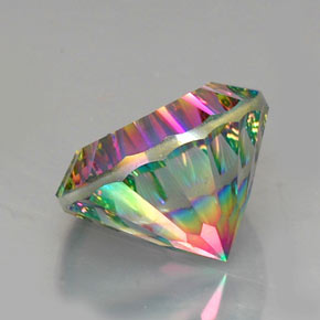 Cuarzo místico multicolor natural de 12,44 ct, corte redondo, VVS