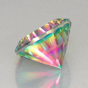 Cuarzo Místico Arcoíris superior natural de 12.82 ct, Corte Redondo, VVS-VS