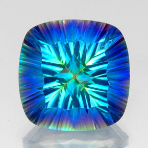 Cuarzo místico multicolor natural de 19,84 ct, corte cojín, VS