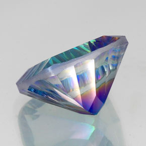 Cuarzo místico multicolor natural de 19,84 ct, corte cojín, VS