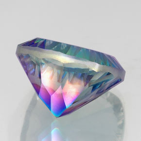 Cuarzo místico multicolor natural de 22,51 ct, corte cojín, VS