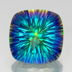 Cuarzo místico multicolor natural de 21,79 ct, corte cojín, VVS-VS