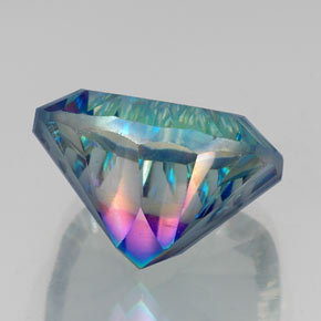 Cuarzo místico multicolor natural de 21,79 ct, corte cojín, VVS-VS