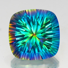 Cuarzo místico multicolor natural de 20,88 ct, corte cojín, VS