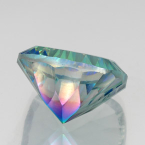 Cuarzo místico multicolor natural de 20,88 ct, corte cojín, VS