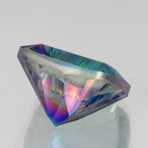 Cuarzo místico multicolor natural de 20,90 ct, corte cojín, VS
