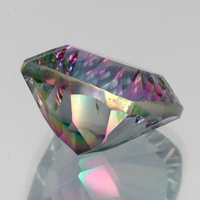 Cuarzo místico multicolor natural de 16,84 ct, corte cojín, VS