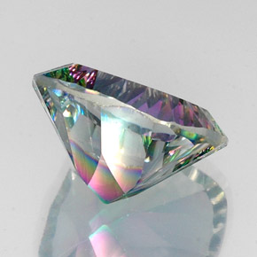 Cuarzo místico multicolor natural de 15,26 ct, corte cojín, VVS-VS