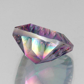 Cuarzo místico multicolor natural de 15,31 ct, corte cojín, VVS-VS