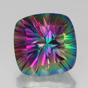 Cuarzo místico multicolor natural de 17,28 ct, corte cojín, VVS-VS