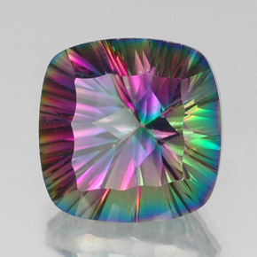 Cuarzo místico multicolor natural de 17,28 ct, corte cojín, VVS-VS
