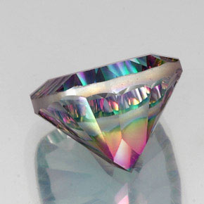 Cuarzo místico multicolor natural de 17,28 ct, corte cojín, VVS-VS