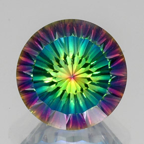 Cuarzo místico multicolor natural de 10,84 ct, corte redondo, VVS-VS