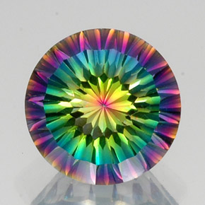 Cuarzo Místico Arcoíris superior natural de 9.54 ct, Corte Redondo, VVS-VS