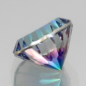 Cuarzo místico multicolor natural de 10,43 ct, corte redondo, VVS-VS