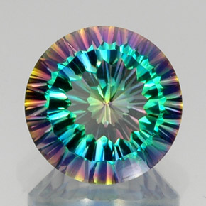 Cuarzo místico multicolor natural de 9,66 ct, corte redondo, VS