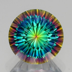 Cuarzo místico multicolor natural de 10,43 ct, corte redondo, VS