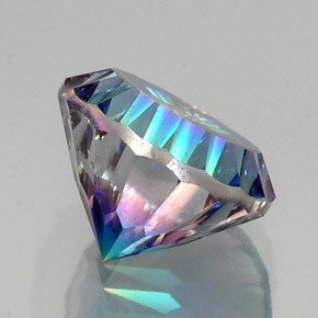 Cuarzo místico multicolor natural de 10,43 ct, corte redondo, VS