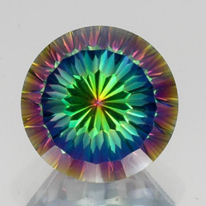 Cuarzo místico multicolor natural de 10,16 ct, corte redondo, VVS-VS