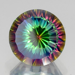 Cuarzo místico multicolor natural de 10,16 ct, corte redondo, VVS-VS