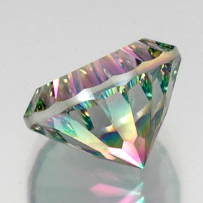 Cuarzo místico multicolor natural de 12,39 ct, corte redondo, VS