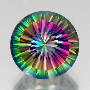 Cuarzo místico multicolor natural de 11,99 ct, corte redondo, VVS-VS
