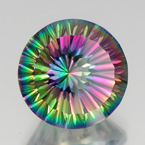 Cuarzo místico multicolor natural de 11,99 ct, corte redondo, VVS-VS