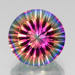 Cuarzo místico multicolor natural de 10,70 ct, corte redondo, VS
