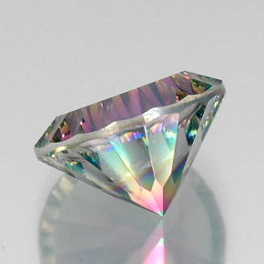 Cuarzo místico multicolor natural de 10,70 ct, corte redondo, VS