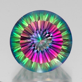 Cuarzo místico multicolor natural de 12,29 ct, corte redondo, VS