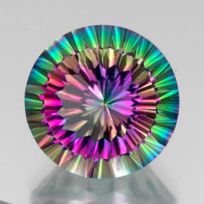 Cuarzo místico multicolor natural de 12,06 ct, corte redondo, VS