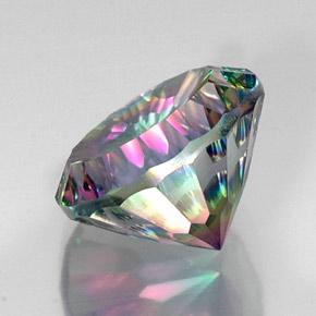 Cuarzo místico multicolor natural de 12,06 ct, corte redondo, VS