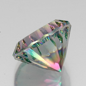 Cuarzo místico multicolor natural de 12,24 ct, corte redondo, VVS-VS