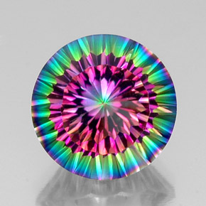 Cuarzo místico multicolor natural de 11,42 ct, corte redondo, VS
