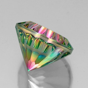 Cuarzo místico multicolor natural de 12,43 ct, corte redondo, VVS-VS