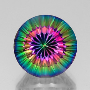 Cuarzo místico multicolor natural de 12,34 ct, corte redondo, VVS-VS