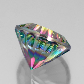 Cuarzo místico multicolor natural de 12,34 ct, corte redondo, VVS-VS