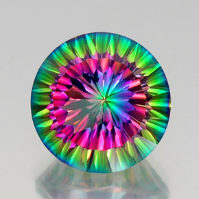 Cuarzo místico multicolor natural de 11,95 ct, corte redondo, VVS-VS