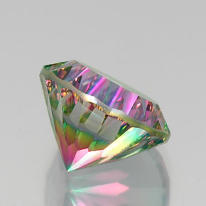 Cuarzo místico multicolor natural de 11,95 ct, corte redondo, VVS-VS