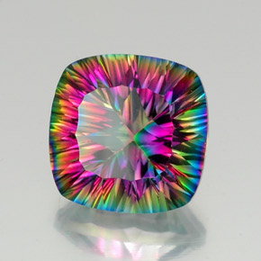 Cuarzo místico multicolor natural de 15,54 ct, corte cojín, VVS