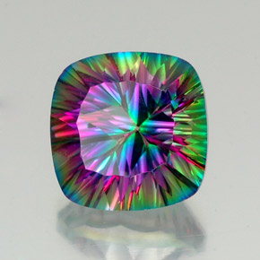 Cuarzo místico multicolor natural de 17,83 ct, corte cojín, VVS-VS