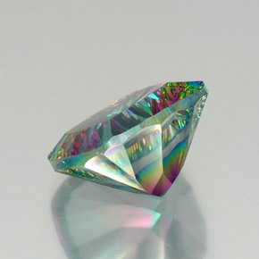Cuarzo místico multicolor natural de 15,15 ct, corte cojín, VVS-VS