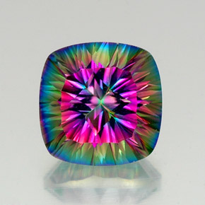 Cuarzo místico multicolor natural de 16,88 ct, corte cojín, VS